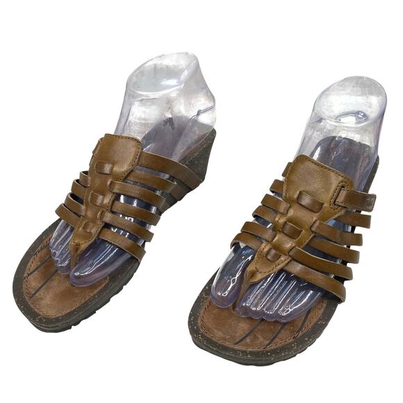 Teva Women's Cabrillo Brown Leather Slip On Strappy Wedge Sandal Size US 7.5 - Picture 6 of 11
